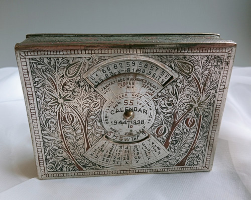 Vintage brass perpetual desk - vintage,
