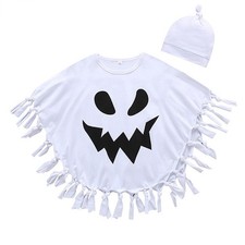Kids Boys Girls Ghost Costume Cape Toddler Halloween Cloak Cosplay Fancy Dresses