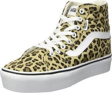 Vans Women's Hi-Top Filmore Leopard Antique White White 11WM New Damaged Box