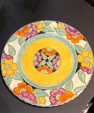 Maling Pottery Newcastle, Rare 1935 Vintage Plate With Bright "Gloria" Design