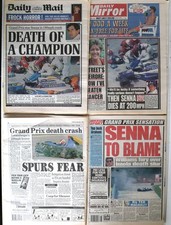 Ayrton Senna Imola Crash 1994 4x Newspapers Senna death Roland Ratzenburger