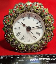Ornate Green Enamel Desk Clock