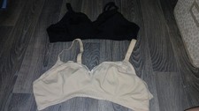 2 Bras 40D Nude And Black Asda