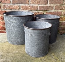 Set of Three Round Zinc