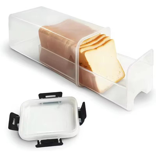 Clear airtight bread box with - bread,