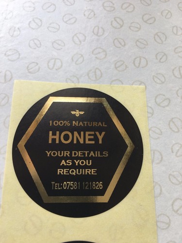 Honey jar labels metallic - jar,