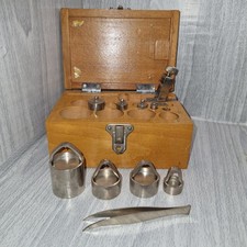 Boxed Set Scale Beam Balance Test Weights Grams Gauge Vintage Tea