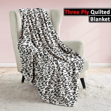 Mink Fleece Blanket Large Warm Fleece Throw Over Bed Travel Bedspread Throwover