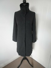 AllSaints Charcoal Grey Funnel Neck Raw Edge Coat in Size Small *with flaws*