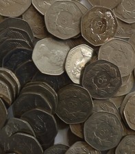 1973 EEC 50p Old Large Fifty Pence Coin Job Lot Bulk X 100