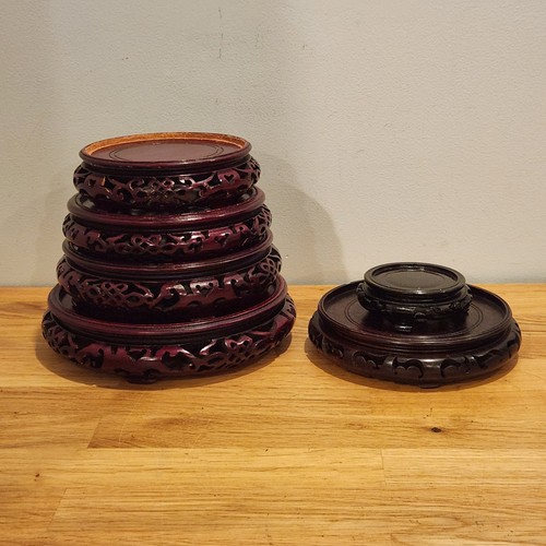 Lot carved wooden asian - carved,