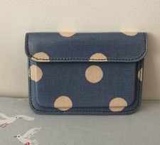 Ladies Cath Kidston Blue & Cream Dotty Bank Card Travel Pass Holder Polka-Dots