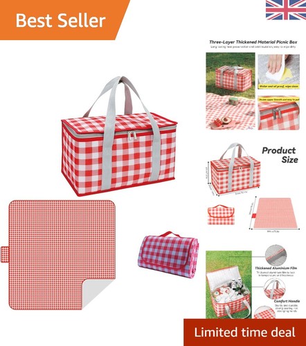 Insulated red picnic - red, basket