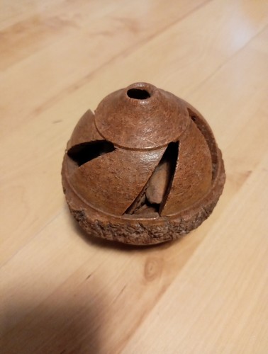 Unusual hand carved brazil nut - carved,