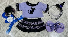 Build A Bear Purple & Black Halloween Witch Costume With Accessories & Shoes B2