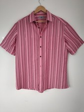 M&S Pink Soft Touch Striped Short Sleeve Shirt Size L