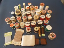 38+ Vintage  Reels Cotton Thread  Assorted Colours Wooden& Plastic Reels Various