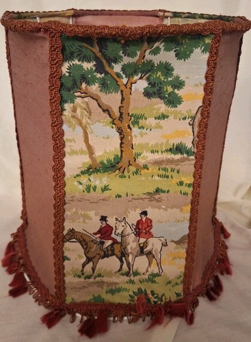 Vintage fabric lampshade - vintage,