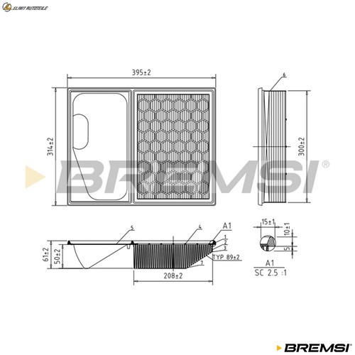 Air filter fa0641 for iveco - air,