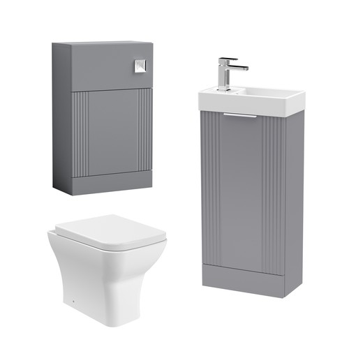 Cloakroom suite fluted floor - cloakroom,