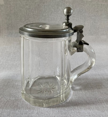 Antique victorian pewter glass - victorian, pewter/glass