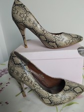 Faux Snakeskin Court Shoes By