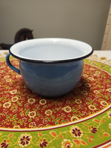 Vintage enamel ware chamber - vintage,