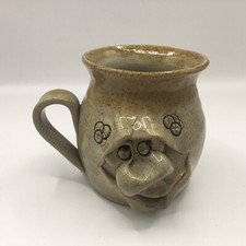 Vintage Hand-Made Pretty Ugly Pottery Face Mug Made In Wales 
