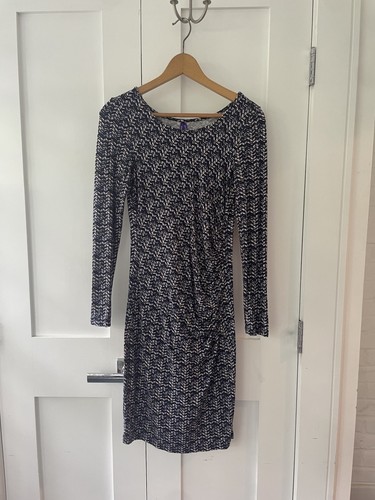 Maternity blue geometric - blue/geometric, long