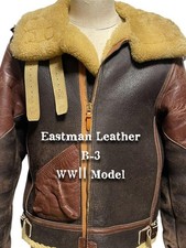 Eastman Leather 1943 B-3 WWII Shearling Bomber Jacket Size 36 M