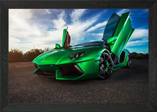 Lamborghini green Framed Wall