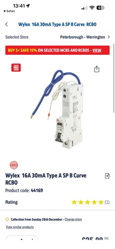 Wylex nhxsbs1b16 16a 30ma - 16a,
