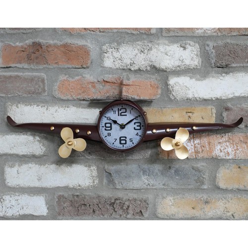 Retro aeroplane wall clock - aeroplane,