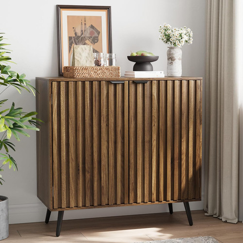 Walnut buffet cabinet with - walnut,