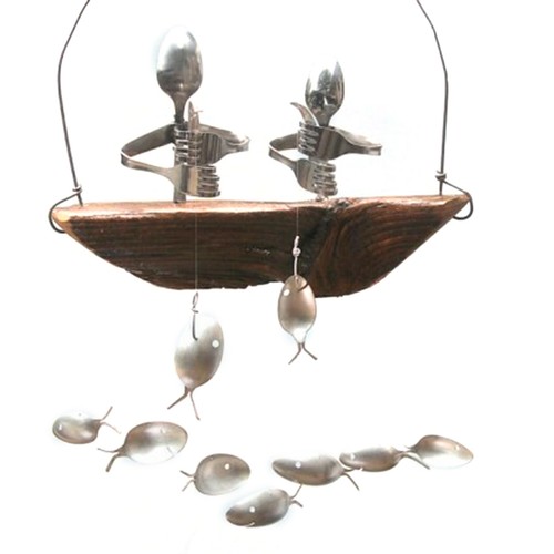 Fisherman wind chime garden - wind,
