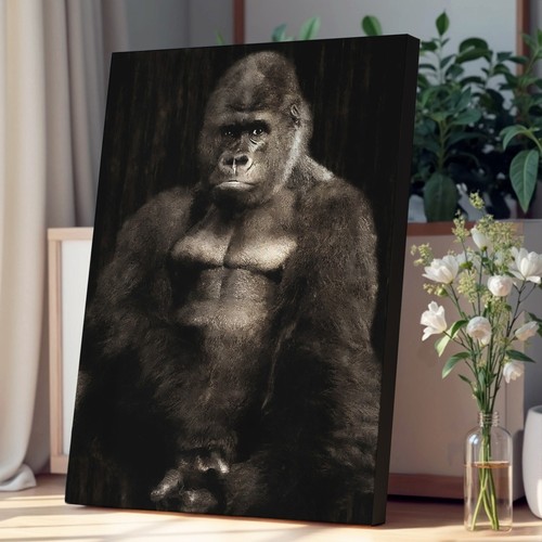 Silverback gorilla canvas wall - gorilla,