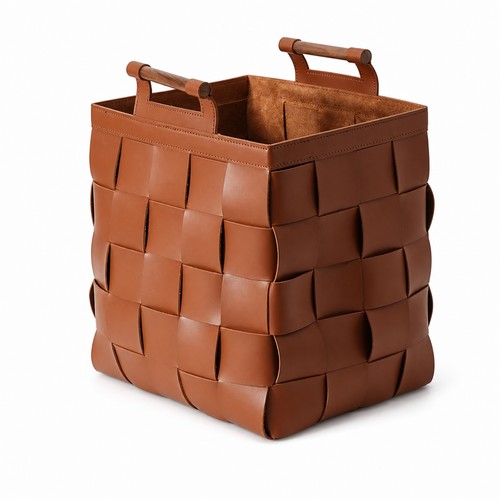 Storage basket with - storage, wooden