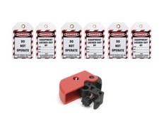 1 X MCB Lock Off Safety Lockout  Device.     3 X Lockout Tag Danger