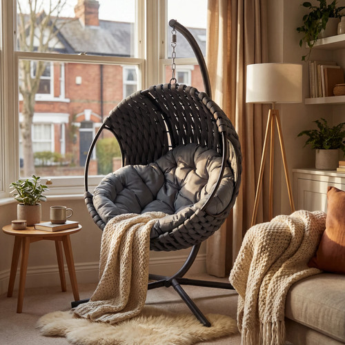 Round hanging egg chair - chair, swing