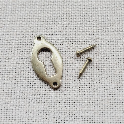 Small brass cabniet key plate - cabniet,