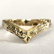 9ct Gold Wishbone Ring Vintage