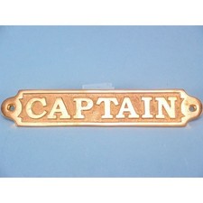 Brass Door Plaque 'CAPTAIN'