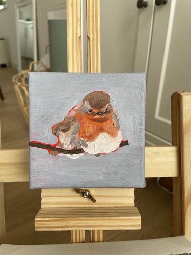 Angry bird oil painting - “angry,