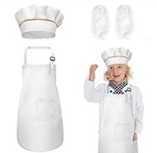 Kids Chef Hat Apron Sleeves