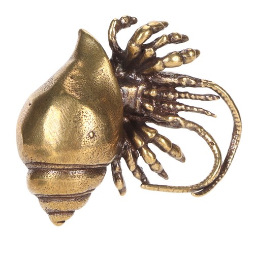 Brass hermit crab staute - crab,