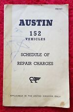 AUSTIN 152 Commercial Vehicles Schedule of Repair Charges 12 pp March 1959