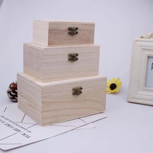 Wooden square hinged storage - wooden,