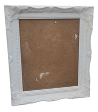 White ornate picture frame - white,