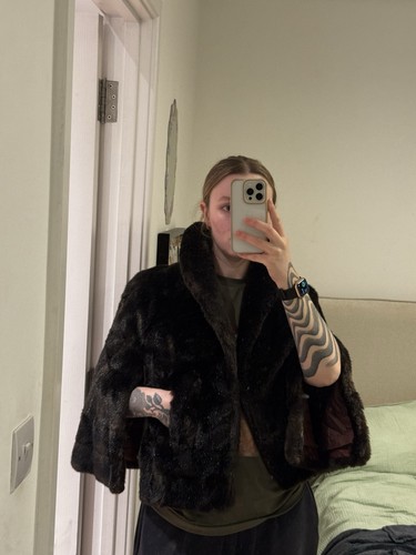 Vintage faux fur cape - faux,