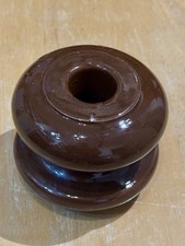 Vintage brown Ceramic Electricity Pole Insulator Made In England New old stock